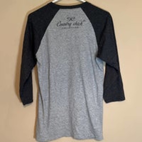 Country‎ Chick Women’s Heather Gray Long Sleeve Top Size Small - Picture 2 of 5